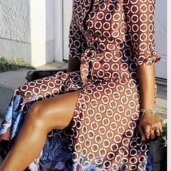 Zara Blue Geometric Floral Dress - Picture 10 of 10